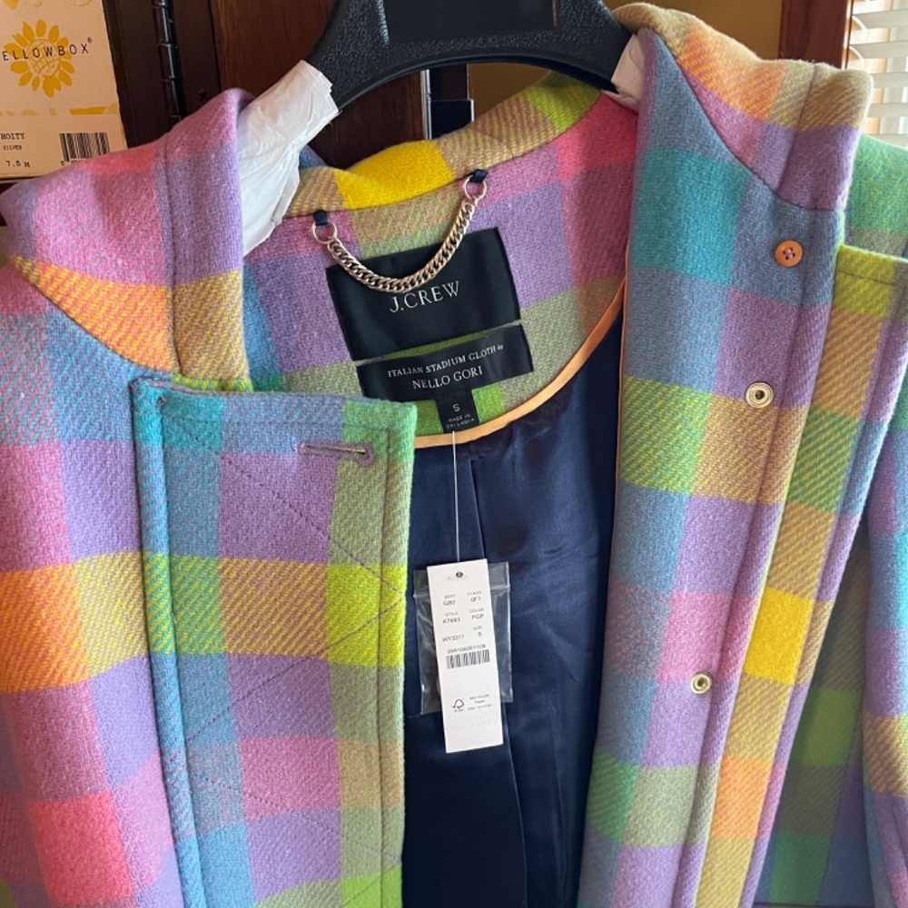 Jcrew Duffle coat in plaid Italian stadium-cloth wool - Picture 2 of 10
